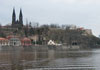 Pevnost Vyšehrad - pohled na Vyšehrad přes řeku Vltavu