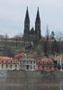 Pevnost Vyšehrad - pohled na kapitulní chrám sv. Petra a Pavla přes Vltavu