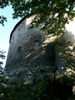 Hrad Vildštejn - jihozápadní zaoblené průčelí hradu od jihozápadu Hrad Vildštejn - jihozápadní zaoblené průčelí hradu od jihozápadu